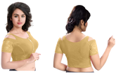 Stylesindia Women's Cool Shoulder Designer Blouse | Cotton Lycra Stretchable Zipper Crop Top | Ethnic & Party Wear DNo:113
